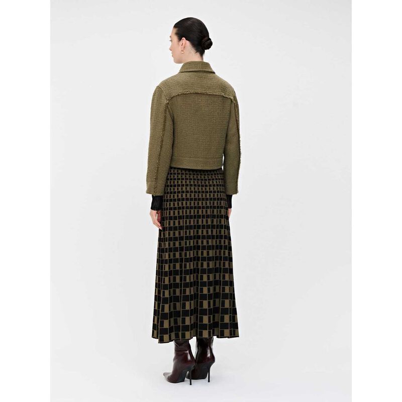 Veronika Maine Cotton Tweed Fringed Jacket image number 1